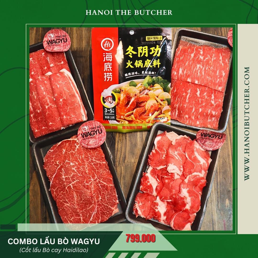 COMBO BÒ WAGYU CỐT LẨU BÒ CAY HAIDILAO