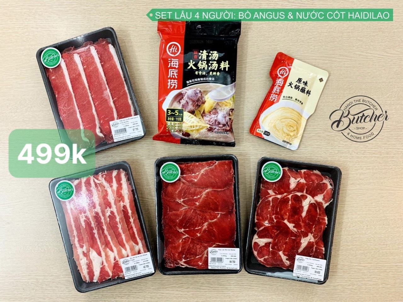 Set lẩu bò Angus 4 người