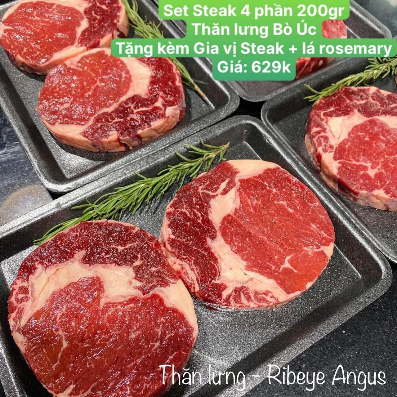 Set 4 Ribeye Steaks - Set 4 thăn lưng