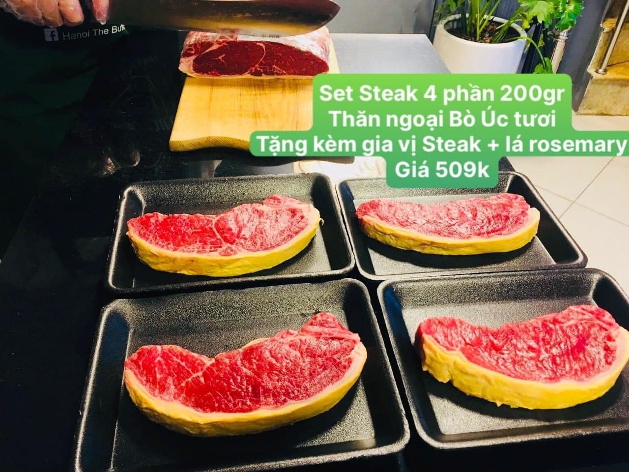 Set 4 Striploin Steaks - Set 4 thăn ngoại