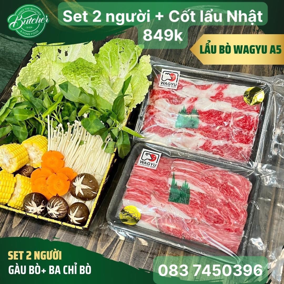 Set Lẩu Bò Wagyu A5 + Cốt lẩu Nhật